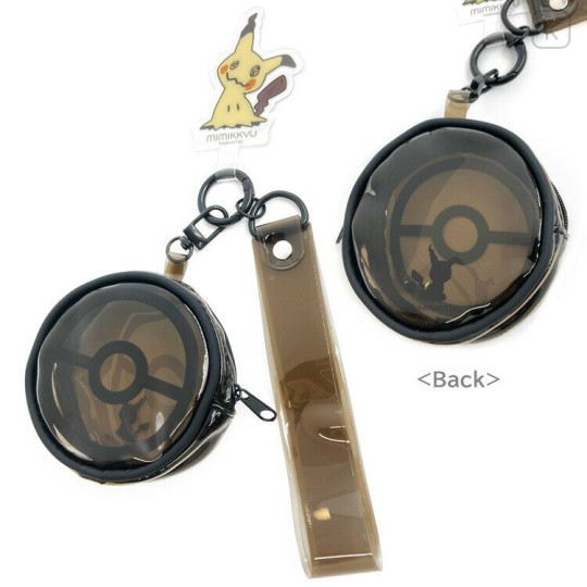Japan Pokemon Multi Ring Plus Clear Hand Strap with Mini Pouch - Mimikyu - 2