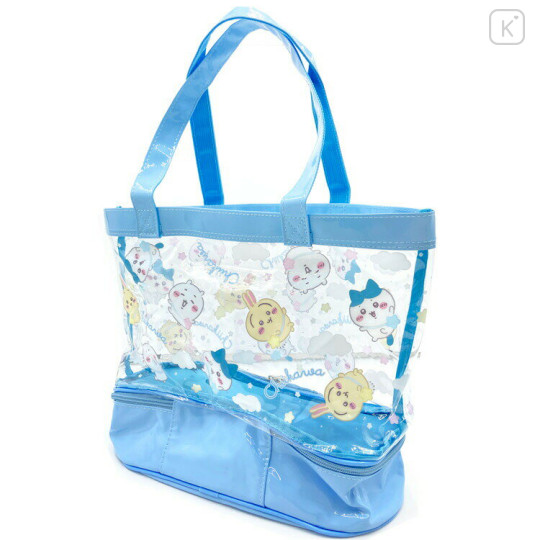 Japan Chiikawa 2 Pocket Pool Bag Vinyl Tote Bag - Chiikawa & Hachiware & Usagi : Fun Sky Night - 2
