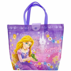 Japan Disney Pool Bag Vinyl Tote Bag - Rapunzel : Flower Purple