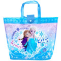 Japan Disney Pool Bag Vinyl Tote Bag - Anna & Elsa : Blue - 1