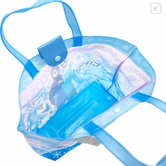 Japan Disney Pool Bag Vinyl Tote Bag - Anna & Elsa : Blue - 3