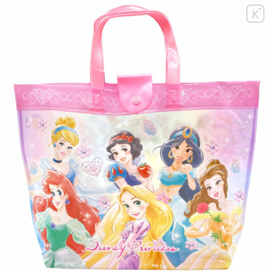 Japan Disney Pool Bag Vinyl Tote Bag - Disney Princess : Pink - 1