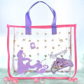 Japan Disney Pool Bag Vinyl Tote Bag - Rapunzel : Silhouette Sequins Glitter - 1