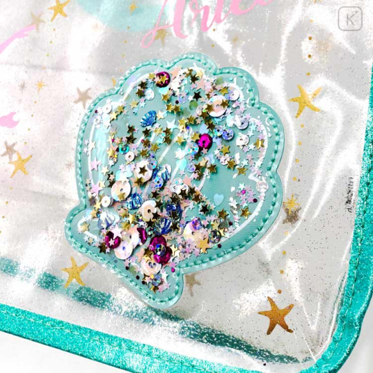 Japan Disney Pool Bag Vinyl Tote Bag - Ariel : Silhouette Sequins Glitter - 3