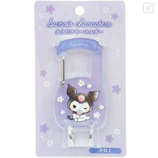 Japan Sanrio Acrylic Carabiner Keychain - Kuromi : Flower - 1