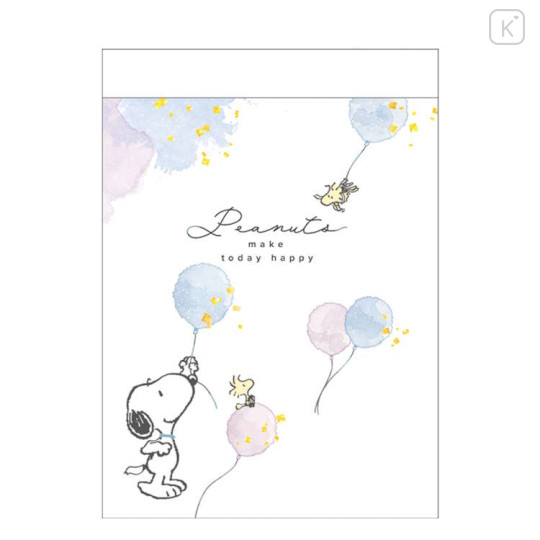 Japan Peanuts Mini Notepad - Snoopy & Woodstock : Flying Balloon - 1