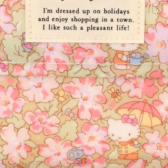 Japan Sanrio Liberty Fabrics Tissue Pouch - Hello Kitty : Primrose Meadow Pink - 4