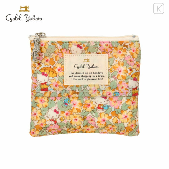 Japan Sanrio Liberty Fabrics Tissue Pouch - Hello Kitty : Primrose Meadow Yellow - 1