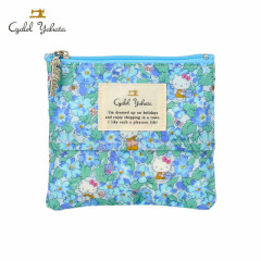 Japan Sanrio Liberty Fabrics Tissue Pouch - Hello Kitty : Primrose Meadow Blue