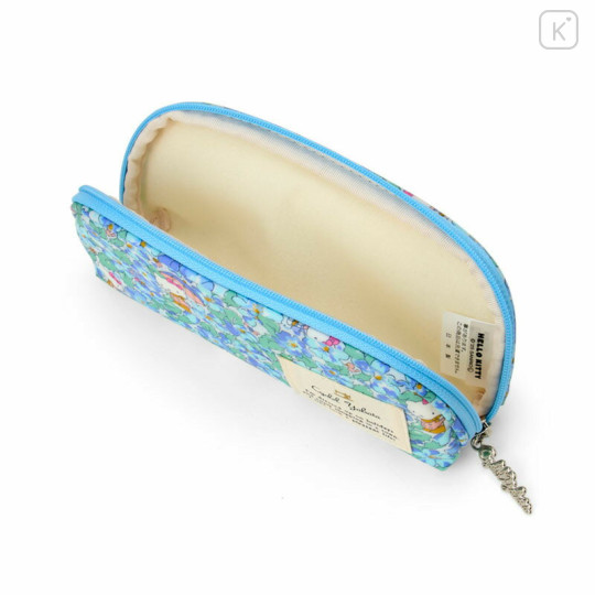Japan Sanrio Liberty Fabrics Glasses Case - Hello Kitty : Primrose Meadow Blue - 3