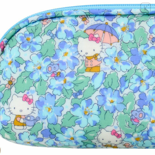 Japan Sanrio Liberty Fabrics Glasses Case - Hello Kitty : Primrose Meadow Blue - 4