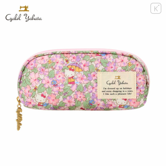 Japan Sanrio Liberty Fabrics Glasses Case - Hello Kitty : Primrose Meadow Purple - 1