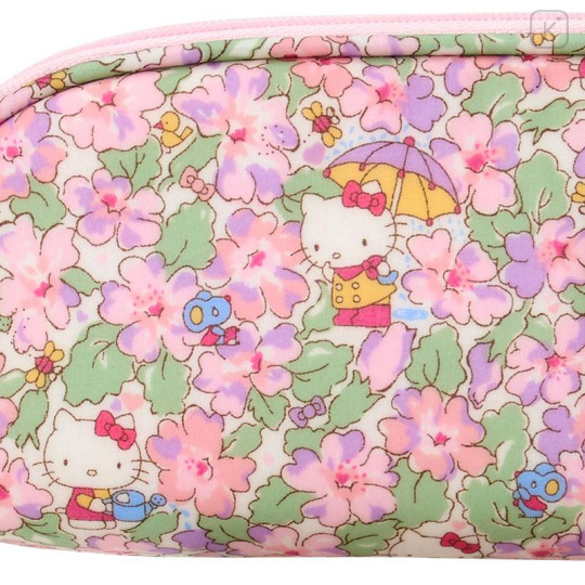 Japan Sanrio Liberty Fabrics Glasses Case - Hello Kitty : Primrose Meadow Purple - 4