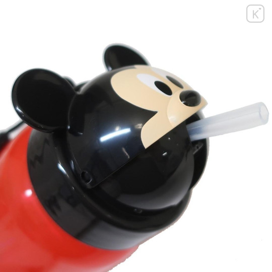 Japan Disney Store Water Bottle With Straw 350ml - Mickey : Smile - 3