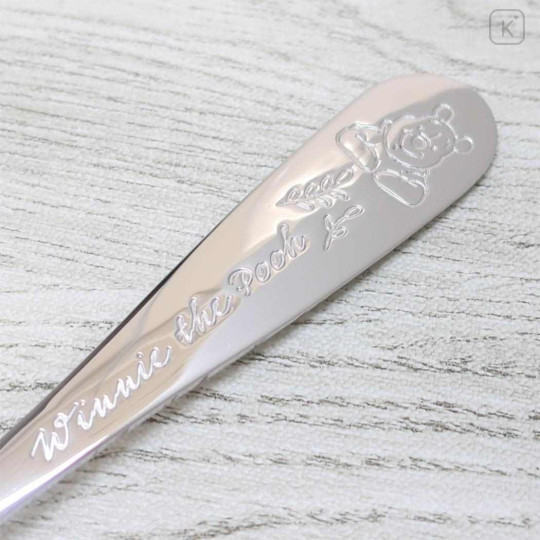 Japan Disney Stainless Fork - Pooh : Embossed - 2