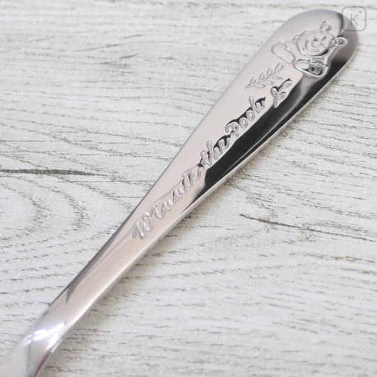 Japan Disney Stainless Spoon - Pooh : Embossed - 2