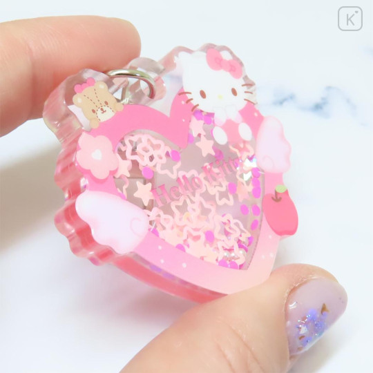 Japan Sanrio Shaka Shaka Keychain - Hello Kitty : Angel Heart - 2