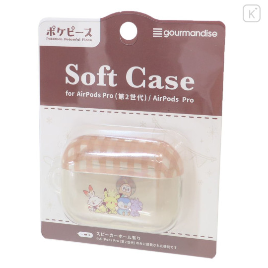 Japan Pokemon AirPods Pro 2 / Pro 1 Soft Case - Pocket Monster : Pokepeace Clear Light Yellow - 3