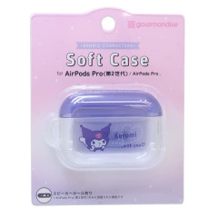 Japan Sanrio AirPods Pro 2 / Pro 1 Soft Case - Kuromi : With You Clear Light Purple