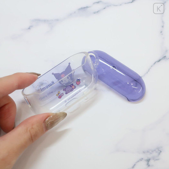 Japan Sanrio AirPods Pro Soft Case - Kuromi : With You Clear Light Purple - 2