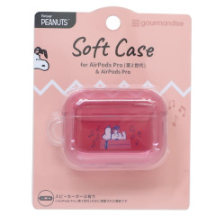 Japan Peanuts AirPods Pro 2 / Pro 1 Soft Case - Snoopy : Food Time Light Red