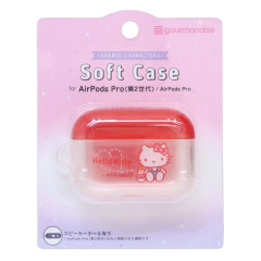 Japan Sanrio AirPods Pro 2 / Pro 1 Soft Case - Hello Kitty : With You Clear Light Red