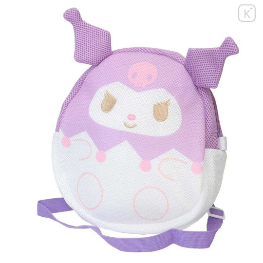 Japan Sanrio Kids Shoulder Crossbody Bag - Kuromi : Mesh - 1