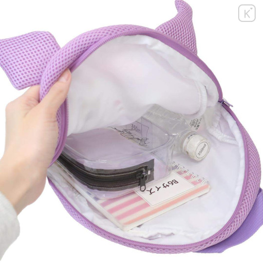 Japan Sanrio Kids Shoulder Crossbody Bag - Kuromi : Mesh - 3