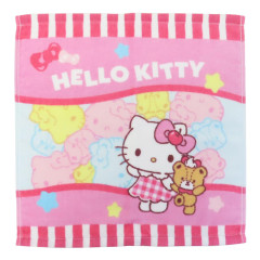 Japan Sanrio Hand Towel - Hello Kitty & Tiny Chum : Candy Pink