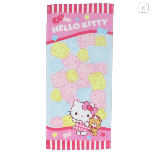 Japan Sanrio Face Towel - Hello Kitty : Candy Pink - 1