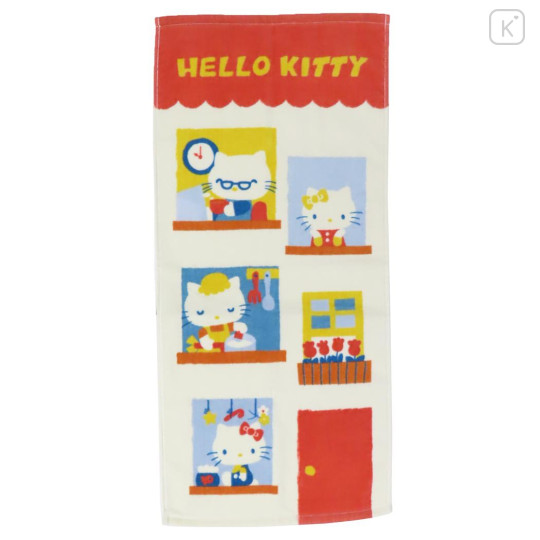 Japan Sanrio Face Towel - Hello Kitty : Family At Home - 1