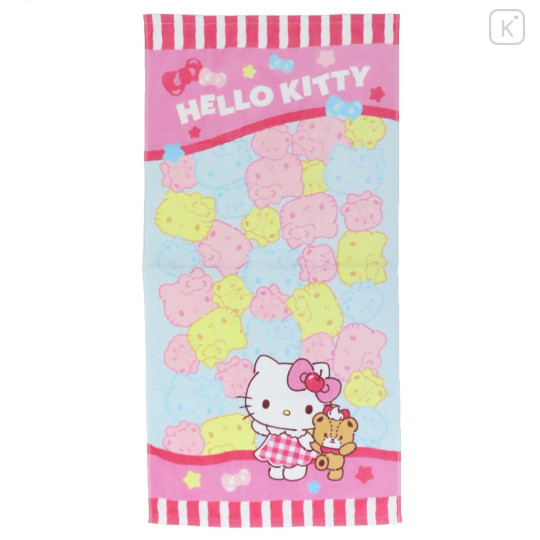 Japan Sanrio Bath Towel - Hello Kitty : Candy Pink - 1
