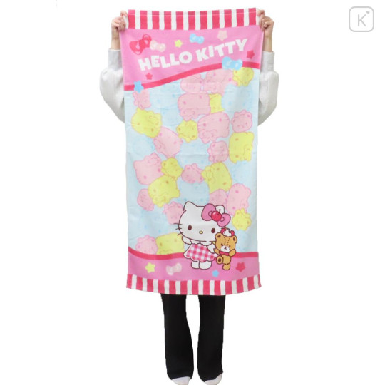 Japan Sanrio Bath Towel - Hello Kitty : Candy Pink - 3