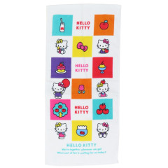 Japan Sanrio Face Towel - Hello Kitty & Hello Mimmy : Fun Grid