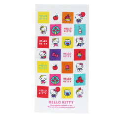 Japan Sanrio Bath Towel - Hello Kitty & Hello Mimmy : Fun Grid