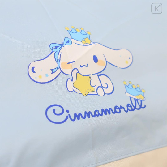 Japan Sanrio Folding Umbrella - Cinnamoroll : Star Crown Wink Blue - 3