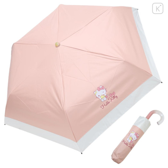 Japan Sanrio Folding Umbrella - Hello Kitty : Wink Pink - 1