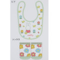 Japan Miffy Bib & Socks Set - Miffy : Flower Mint Duck - 2