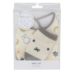 Japan Miffy Bib & Socks Set - Miffy : Moon Beige