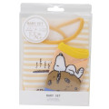 Japan Peanuts Bib & Socks Set - Snoopy : Snack Time Baked Cookie - 1