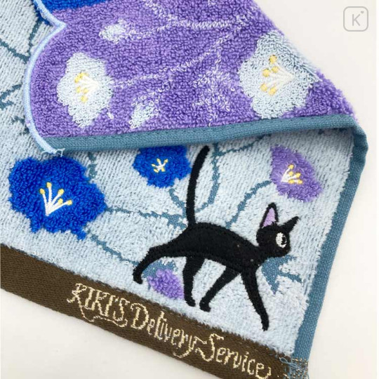 Japan Ghibli Embroidered Mini Towel - Kiki's Delivery Service : Flower Blue - 2