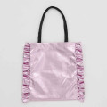 Japan Mofusand Shiny Metallic Tote Bag - Strawberry Cat Nyan Pink - 3