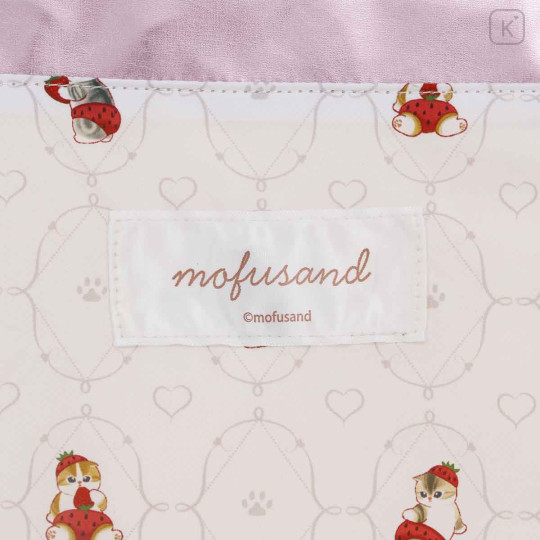Japan Mofusand Shiny Metallic Tote Bag - Strawberry Cat Nyan Pink - 6