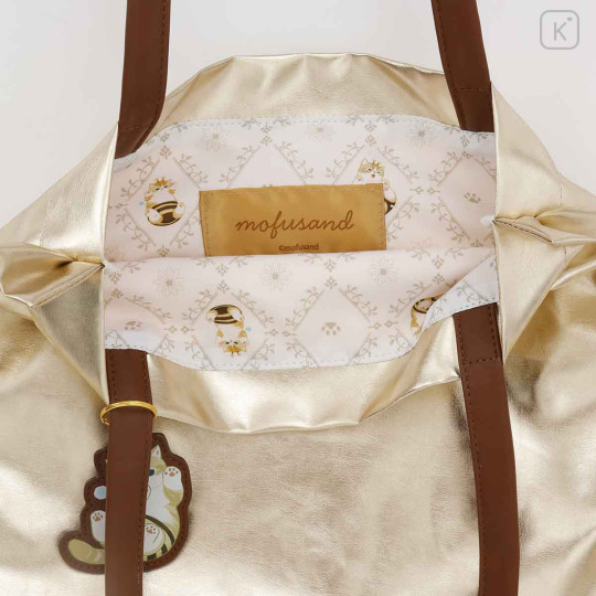 Japan Mofusand Shiny Metallic Tote Bag - Bee Cat Nyan Gold - 8