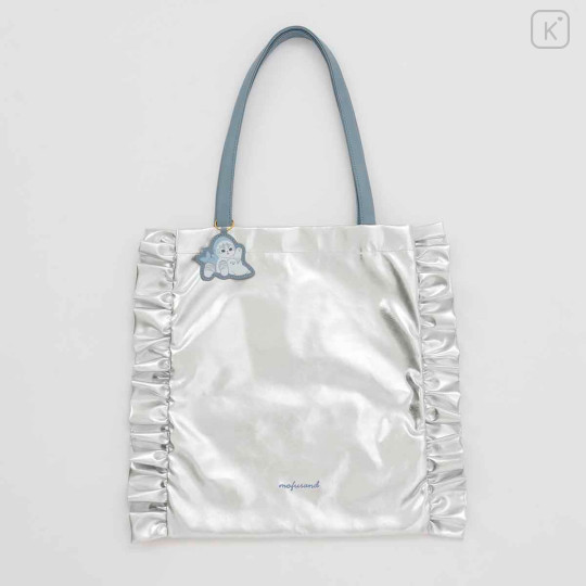 Japan Mofusand Shiny Metallic Tote Bag - Shark Cat Nyan Silver - 1