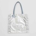Japan Mofusand Shiny Metallic Tote Bag - Shark Cat Nyan Silver - 1