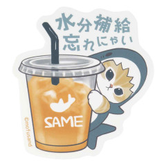 Japan Mofusand Vinyl Sticker - Shark Cat : Don't Forget To Stay Hydrated