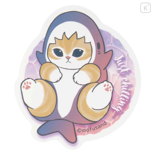 Japan Mofusand Vinyl Sticker - Shark Cat : Just Chilling - 1