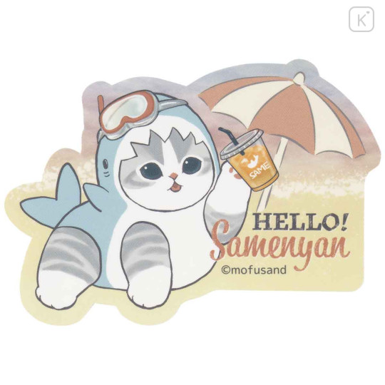 Japan Mofusand Vinyl Sticker - Shark Cat : Hello Beach - 1