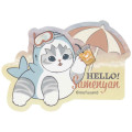 Japan Mofusand Vinyl Sticker - Shark Cat : Hello Beach - 1
